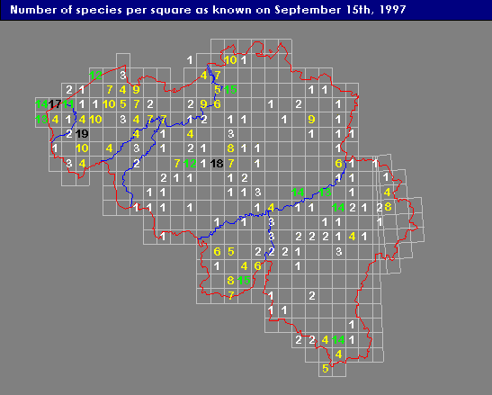 number of species 1997