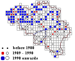 map indicating latest sample in square